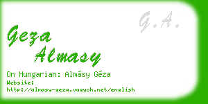 geza almasy business card